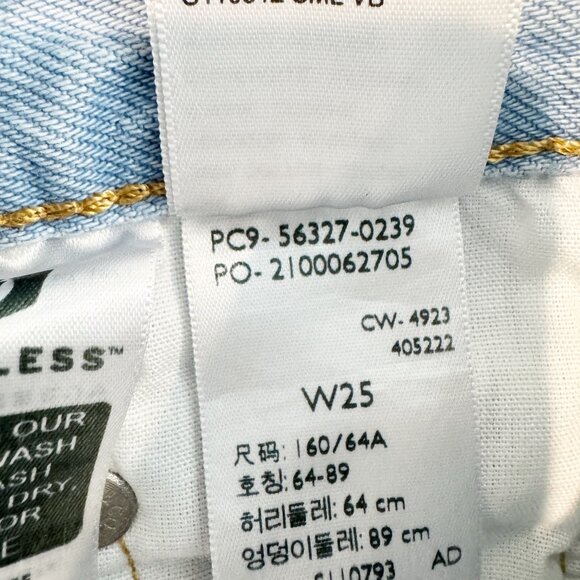 Levi’s 501 Button Fly Denim High Rise Cut Off Blue Jean Shorts Casual Western 25 - Picture 7 of 10